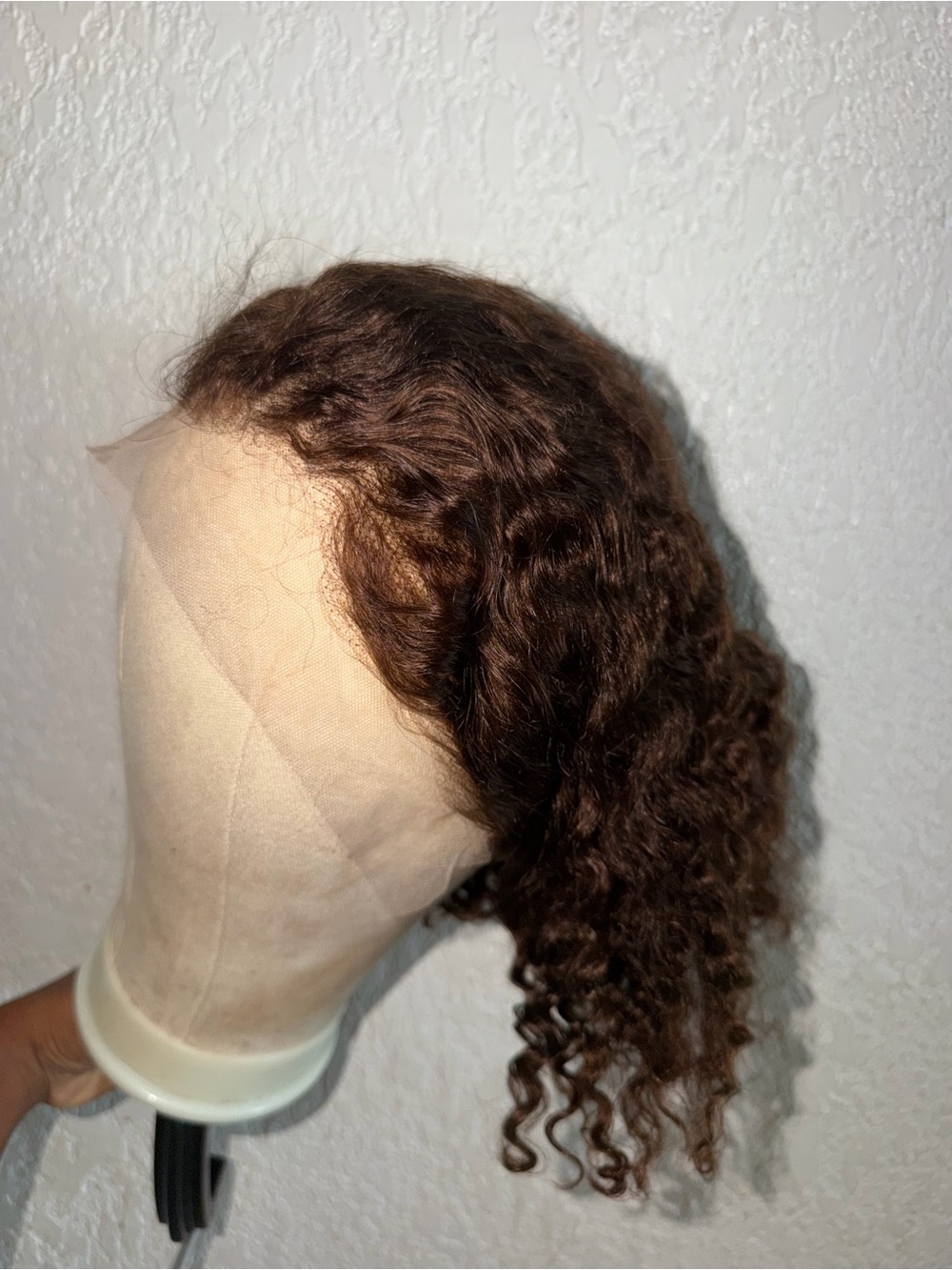 Natural Curly Lace Front Wig - Chestnut Brown